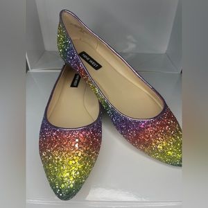 Nine West sparkle flats- Like new- size 6